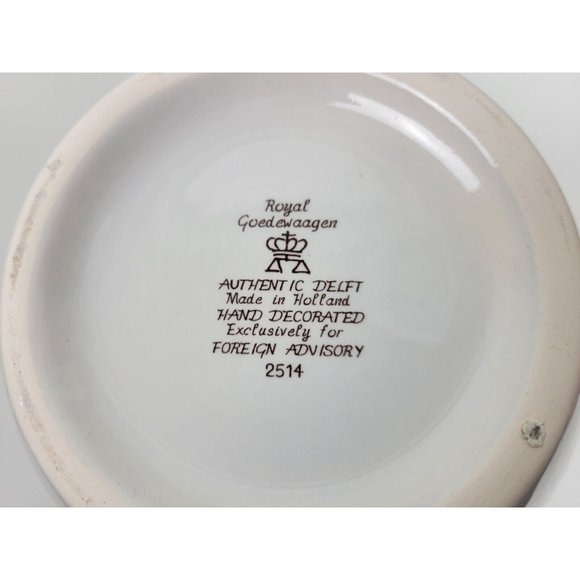 Vintage Royal Goedewaagen Delft Cleary Tobacco Jar Apothecary w Brass Lid  11.5" - Picture 11 of 11